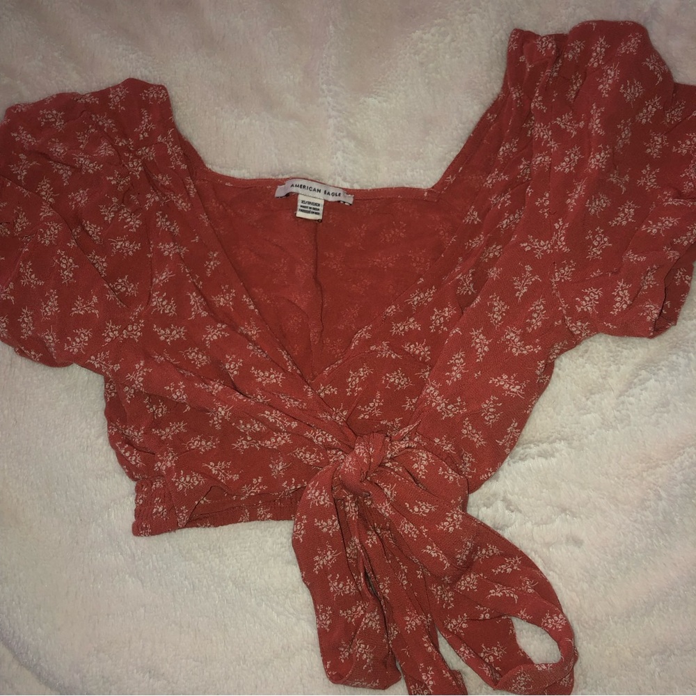 american eagle crossing tied shirt